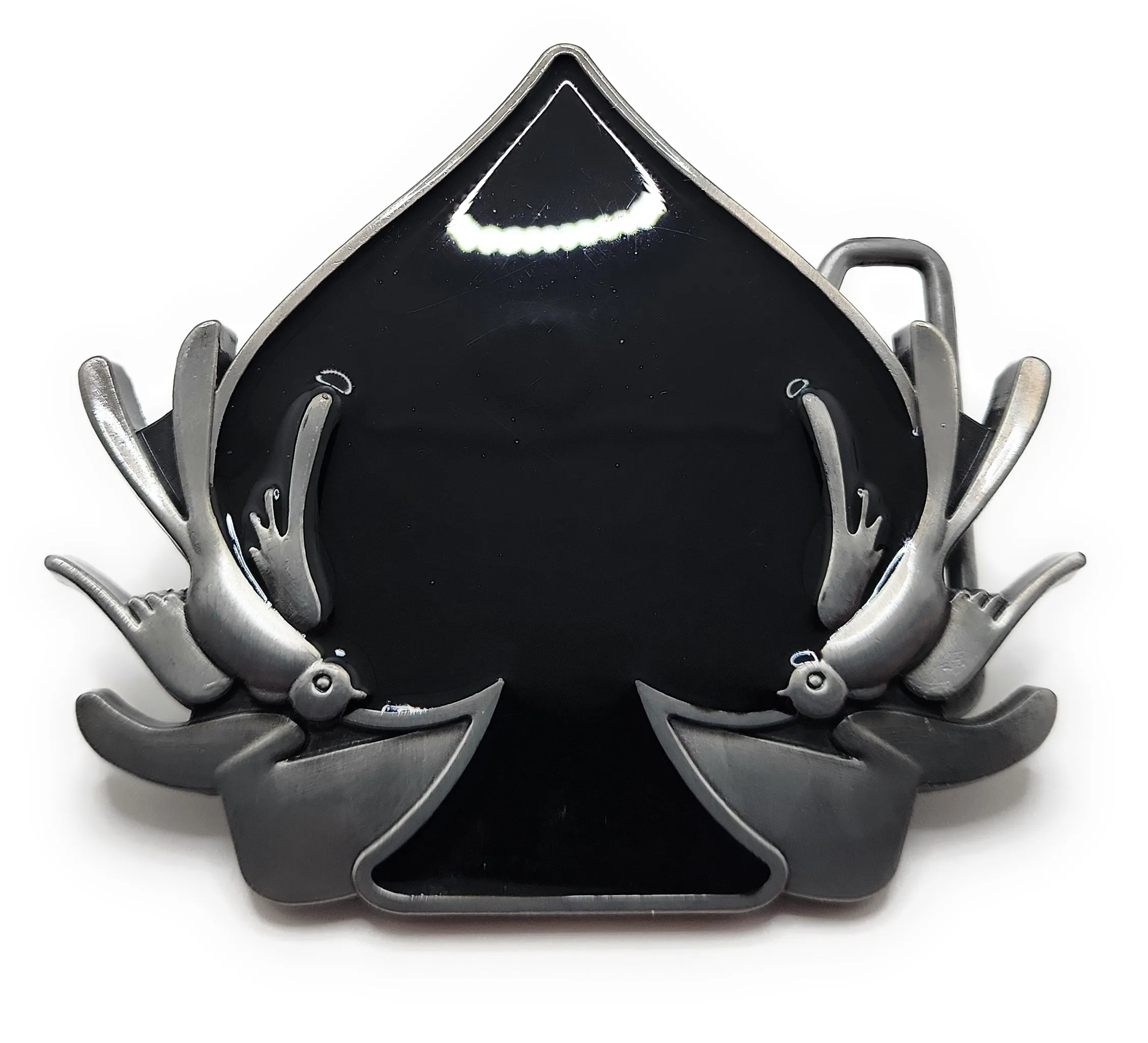 Spade with Birds Belt Buckle