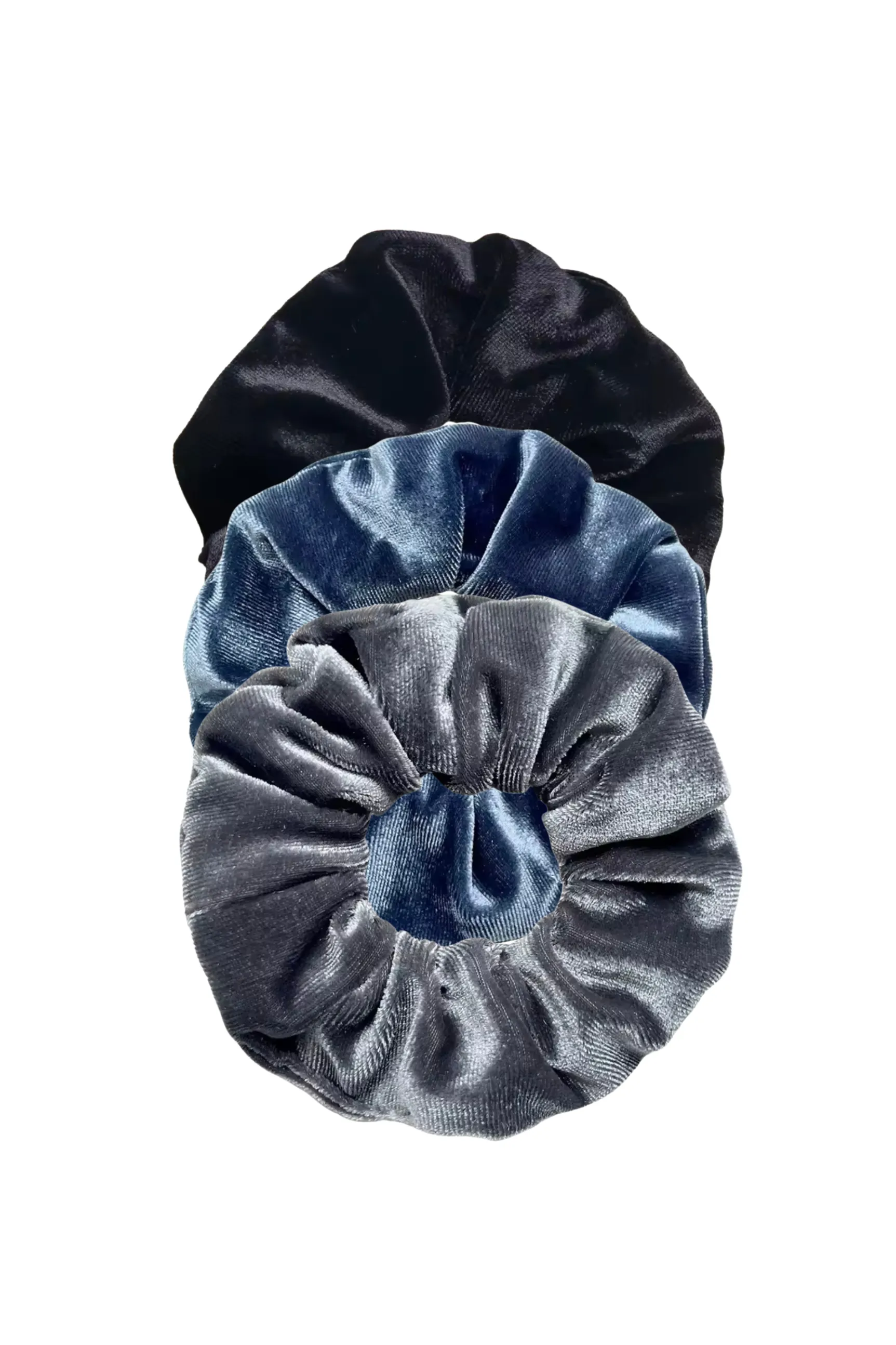 SPORT.LES Velvet Scrunchie 3 Pack Grey/Blue