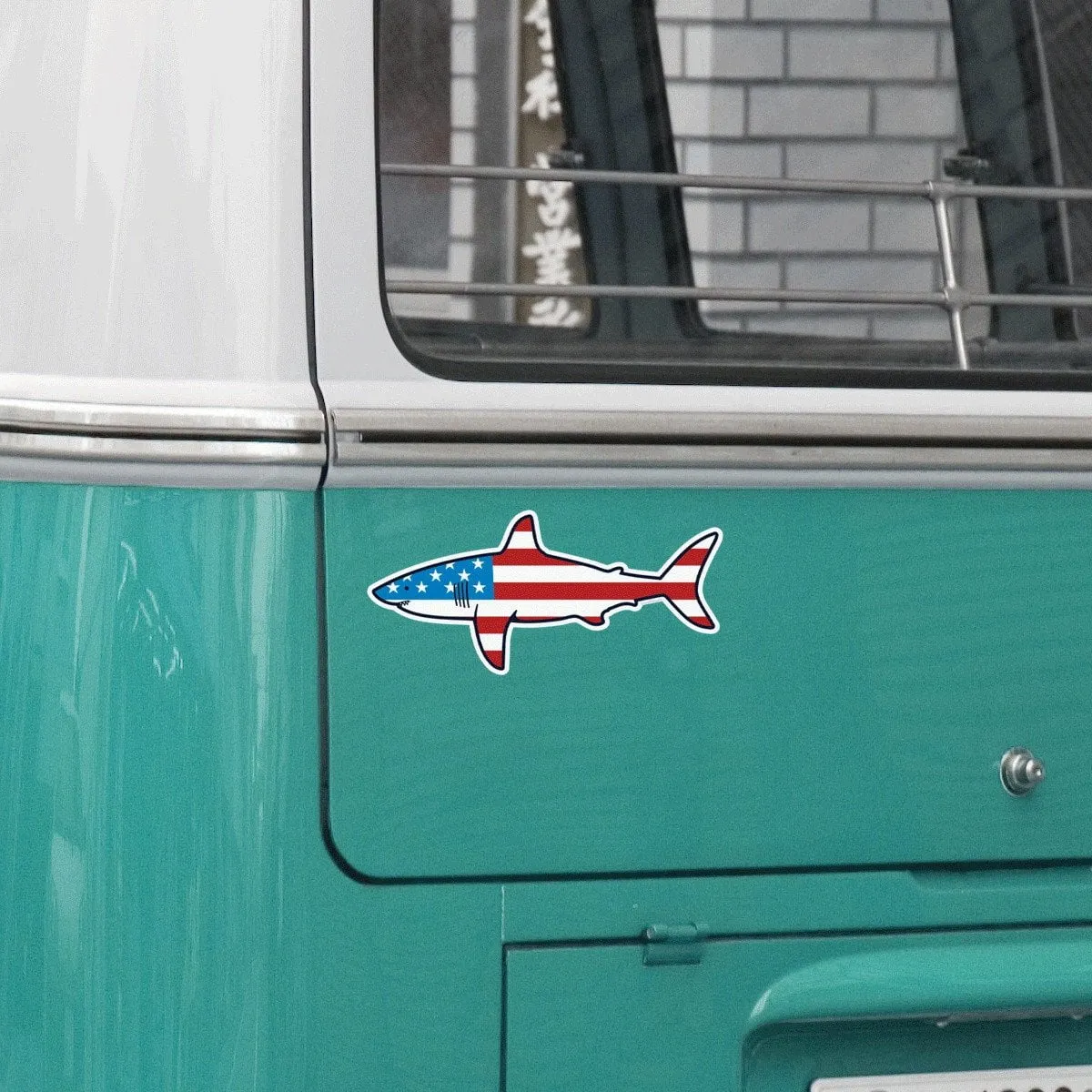Stars and Stripes Shark Sticker