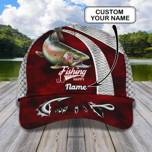 Steelhead  Fishing- Personalize Name Cap  - Loop - Ntp-245