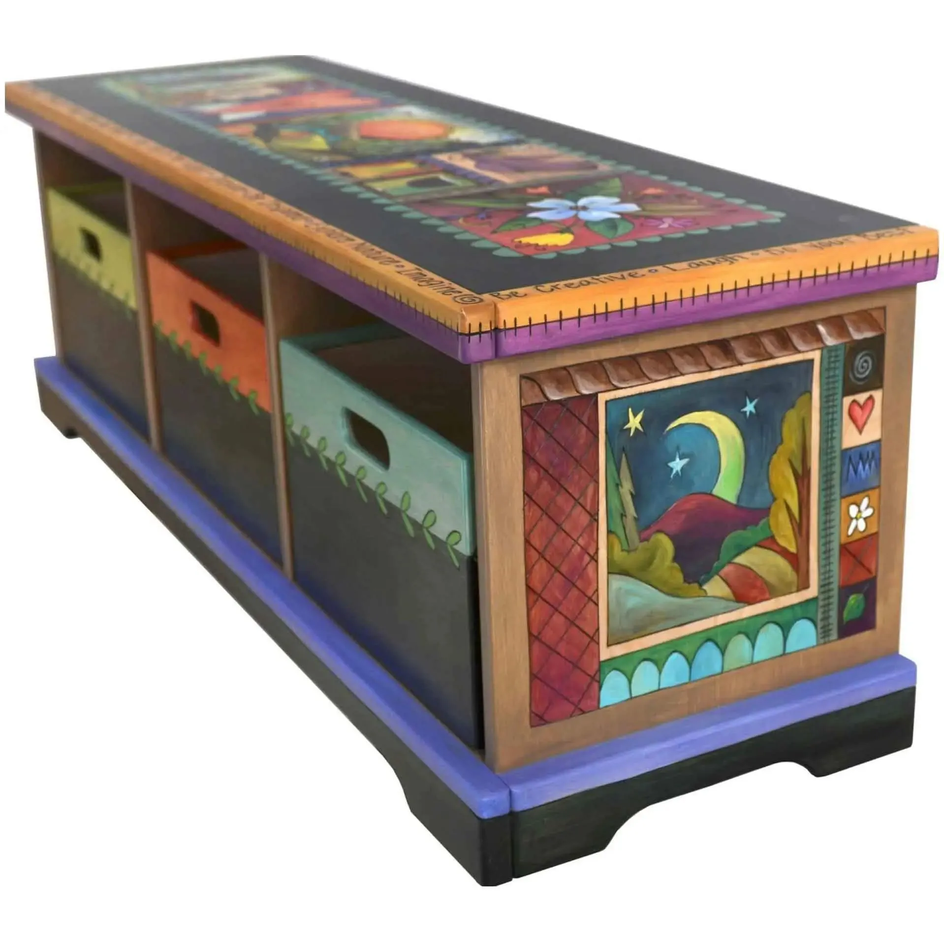 Storage Bench with Boxes by Sticks BEN036