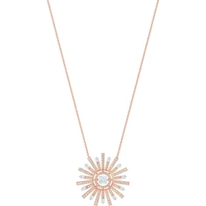 Sunshine Large White Rose Gold Plating Pendant Necklace