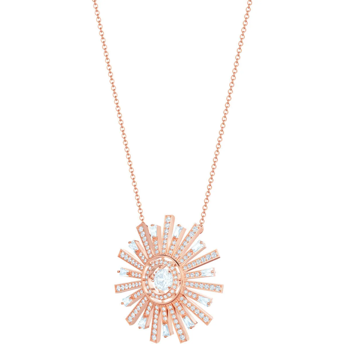 Sunshine Large White Rose Gold Plating Pendant Necklace
