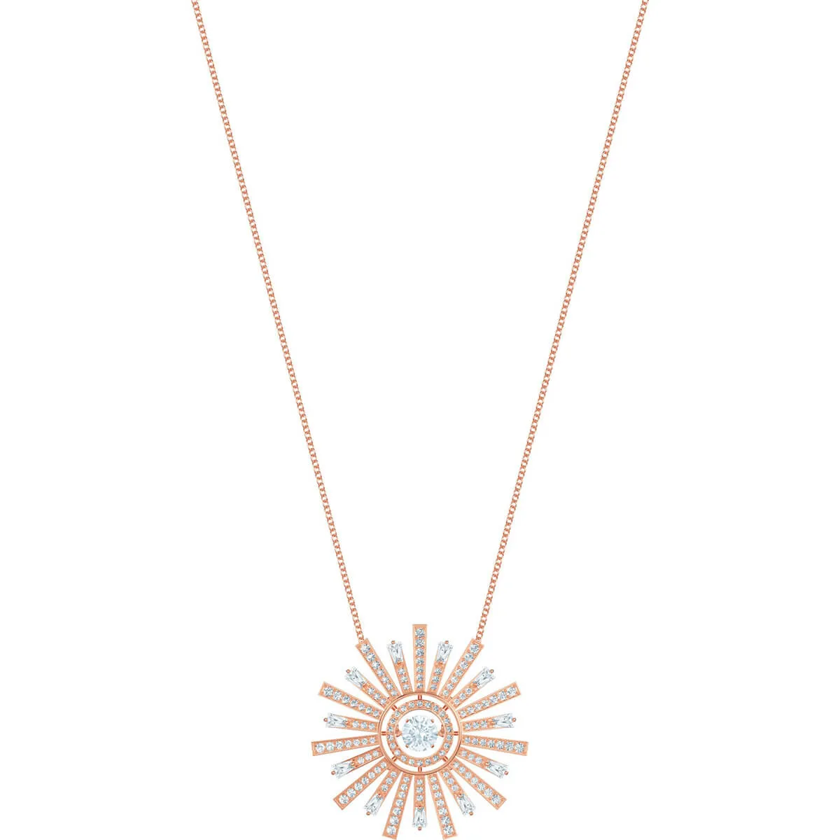 Sunshine Large White Rose Gold Plating Pendant Necklace