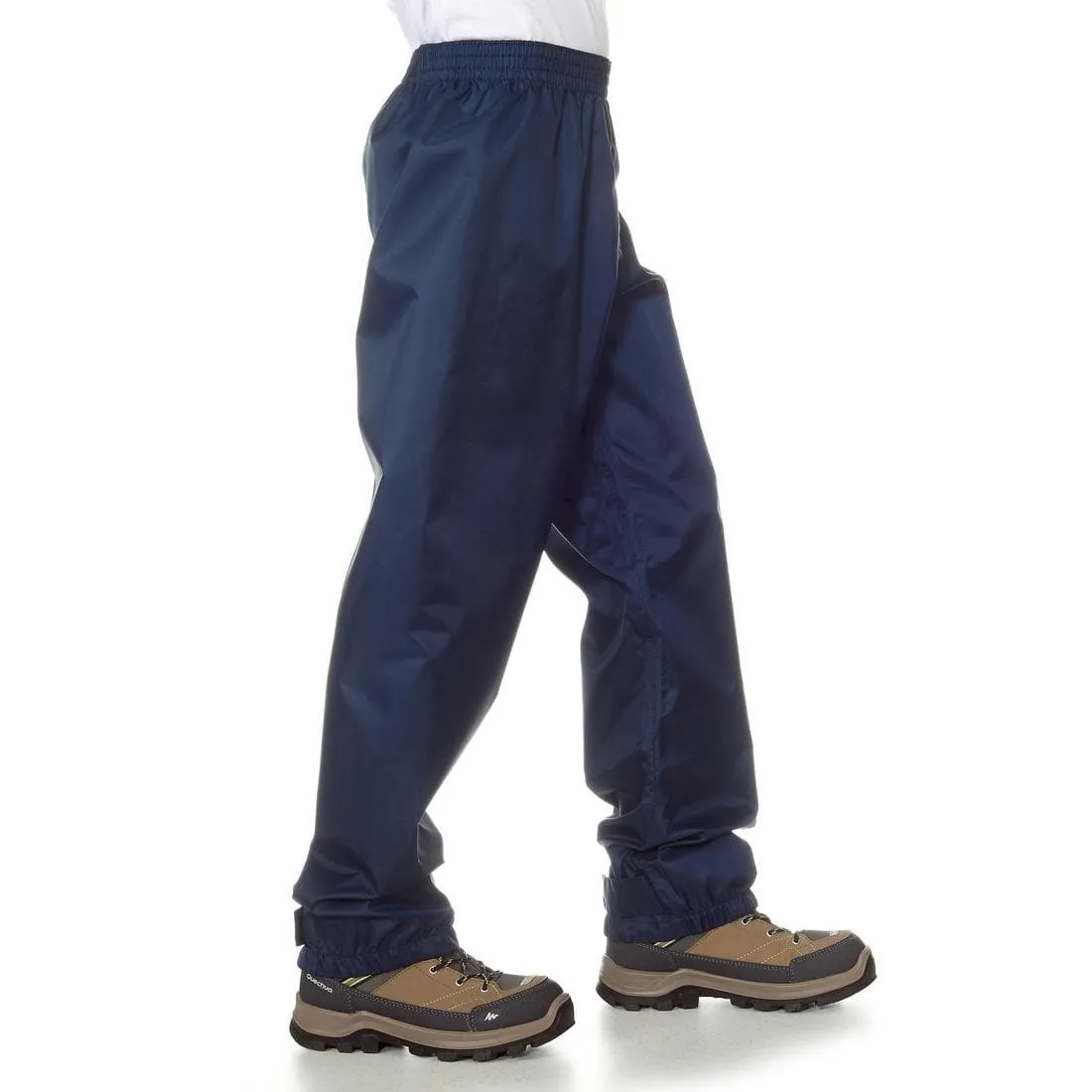 Surpantalon de randonnée imperméable enfant 2-6 ans, MH100 bleu noir