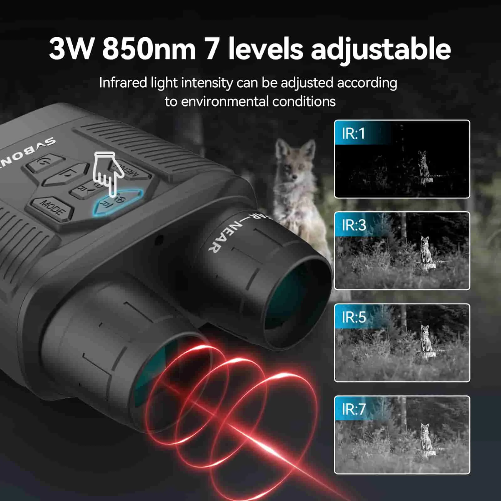 Svbony SA206 Night Vision Goggles Binoculars 4K Digital Infrared for Hunting, Bird Watching, Wildlife Observation, Night Fishing Camping - F9394A