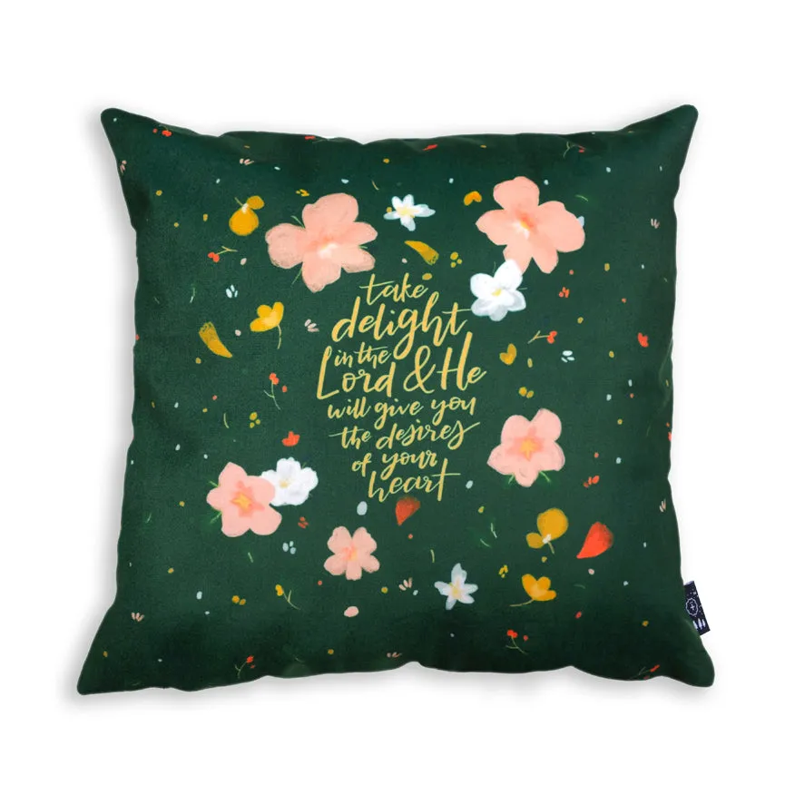 Take delight in the Lord {Cushion Cover}