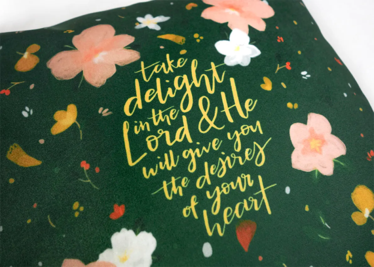 Take delight in the Lord {Cushion Cover}