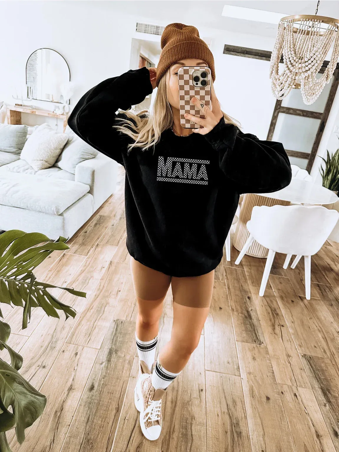 The Mama Checkerboard Sweatshirt - PLUS