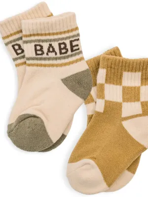 The Retro BABE   CHECKER Socks (Pack of 2) - KIDS