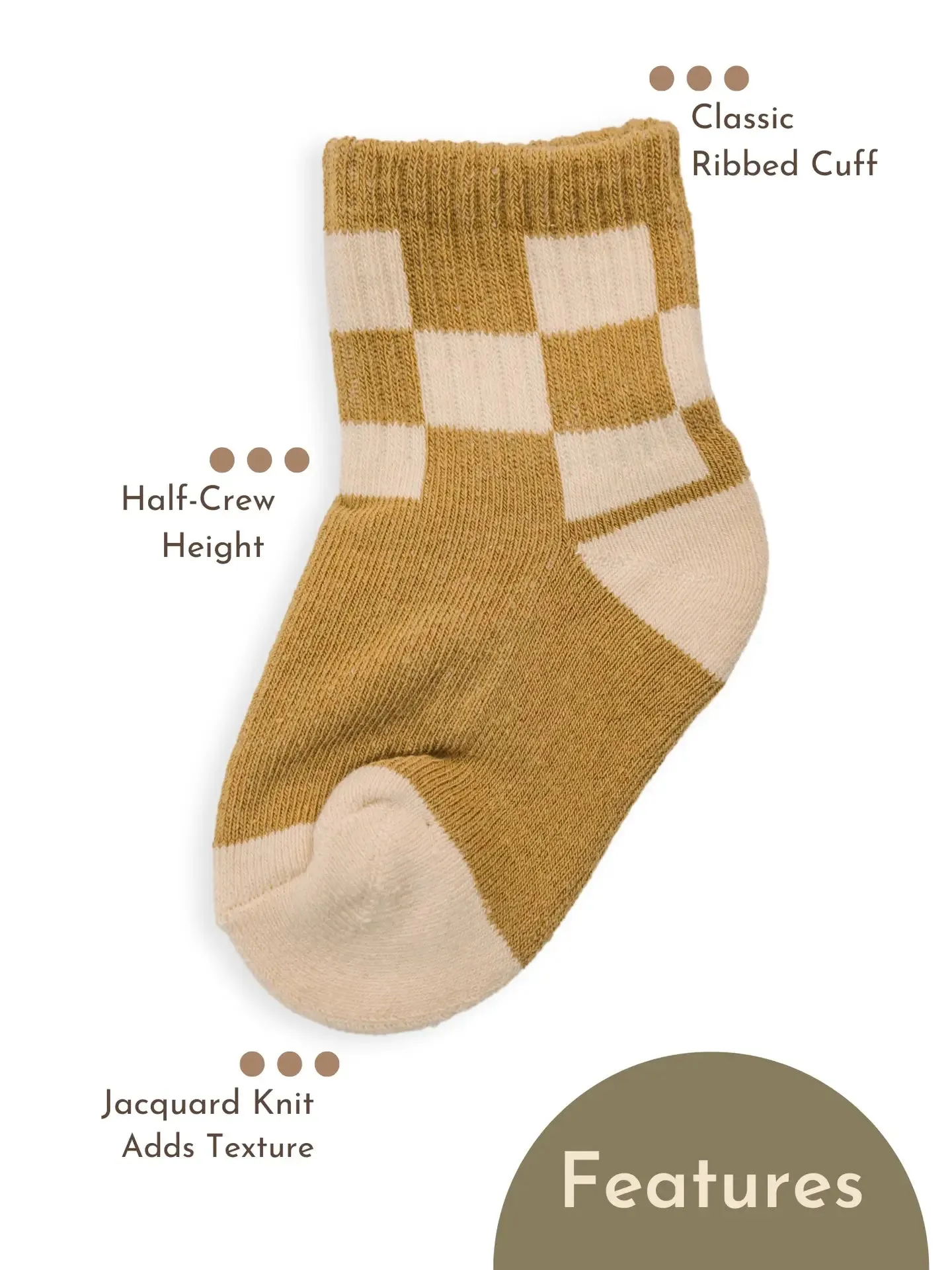 The Retro BABE   CHECKER Socks (Pack of 2) - KIDS