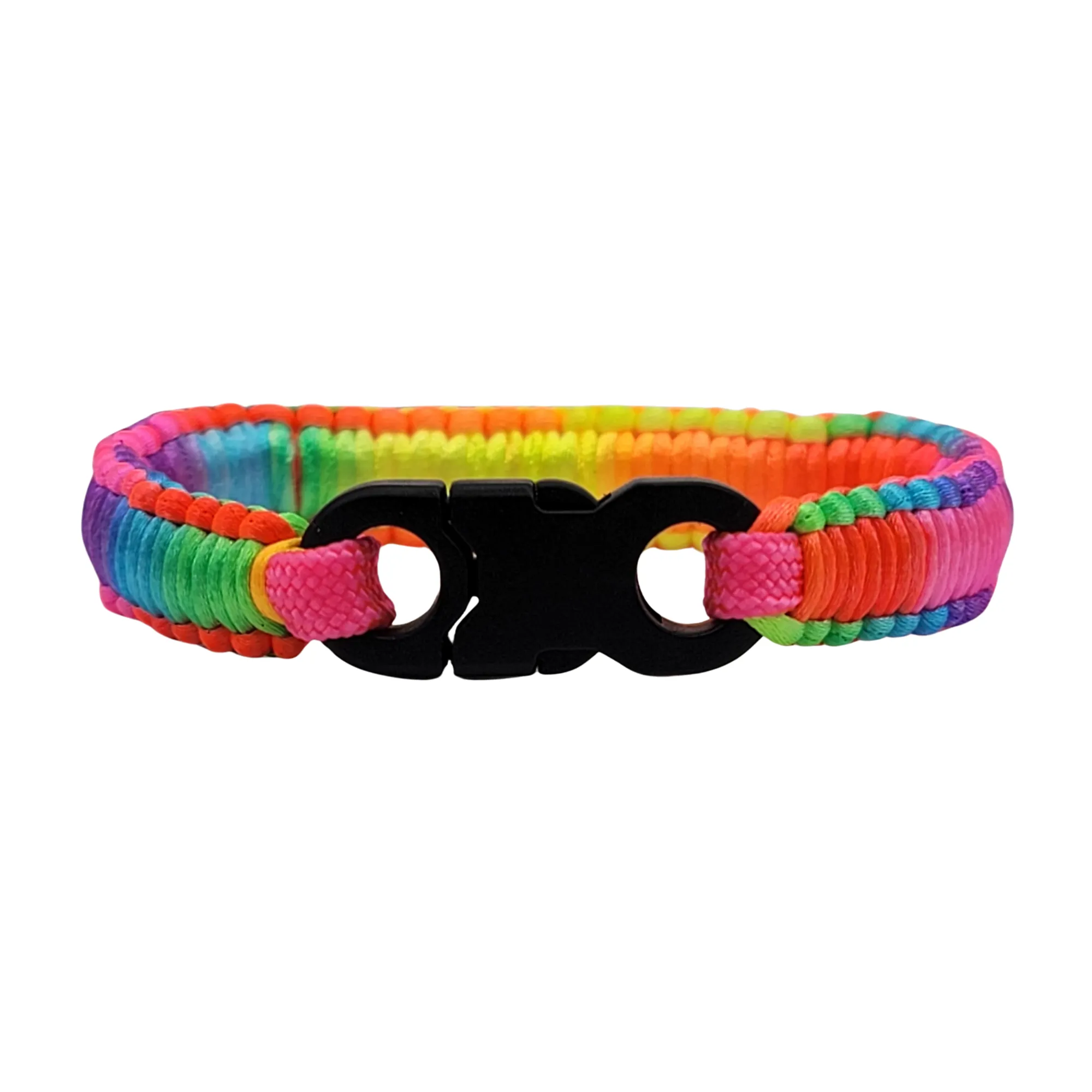 Tie Dye Satin Bracelet with Custom Engraved Stainless Steel ID Tag