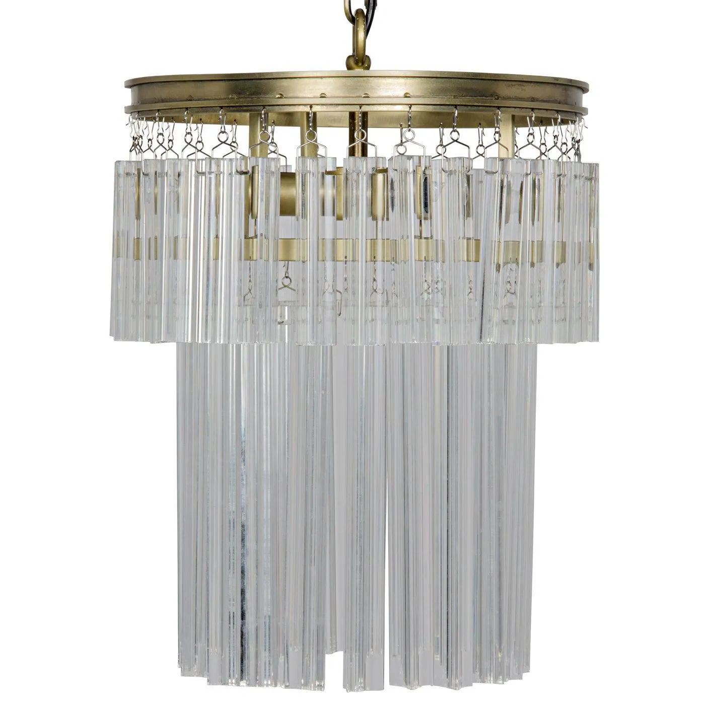Toby Chandelier, Antique Brass and Crystal