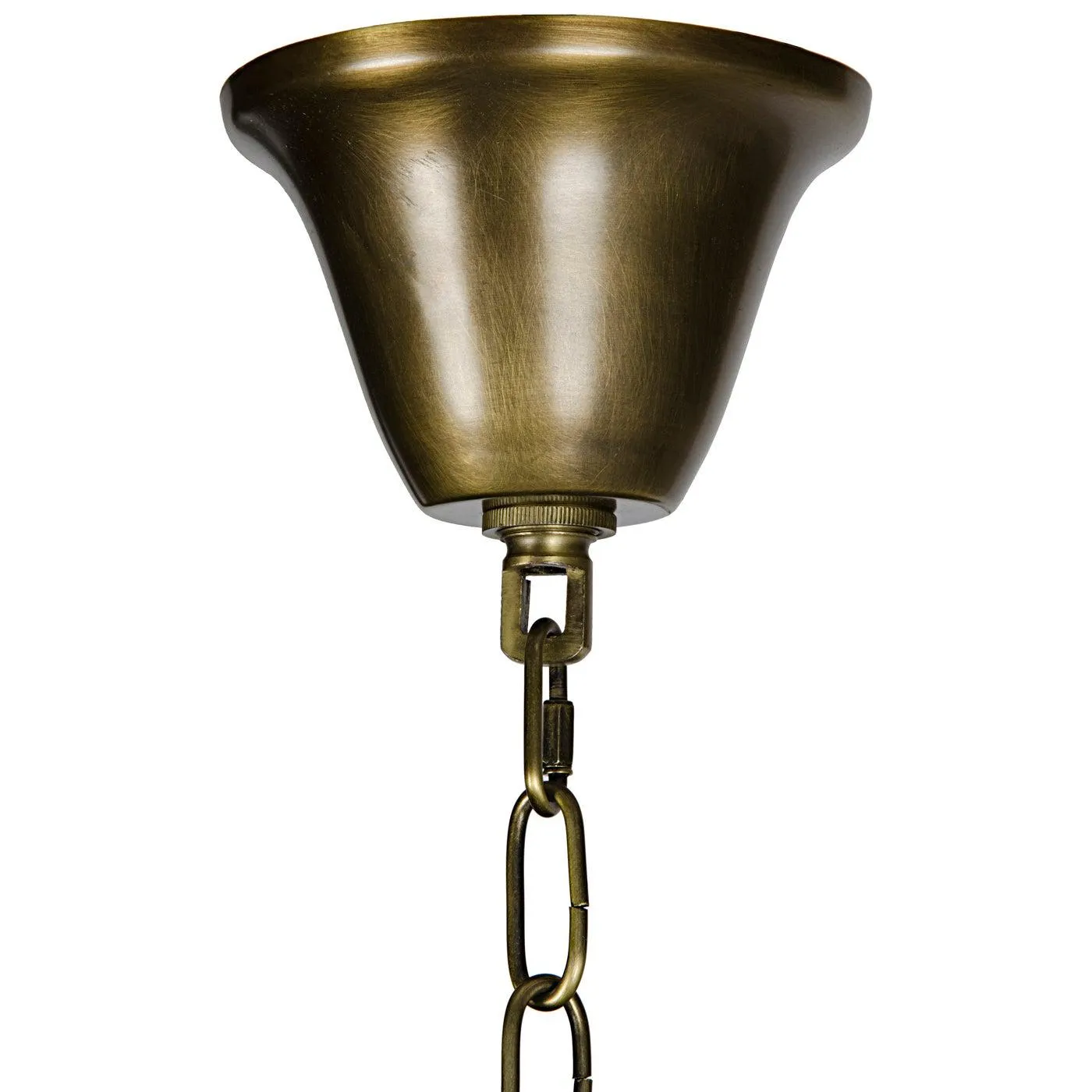 Toby Chandelier, Antique Brass and Crystal