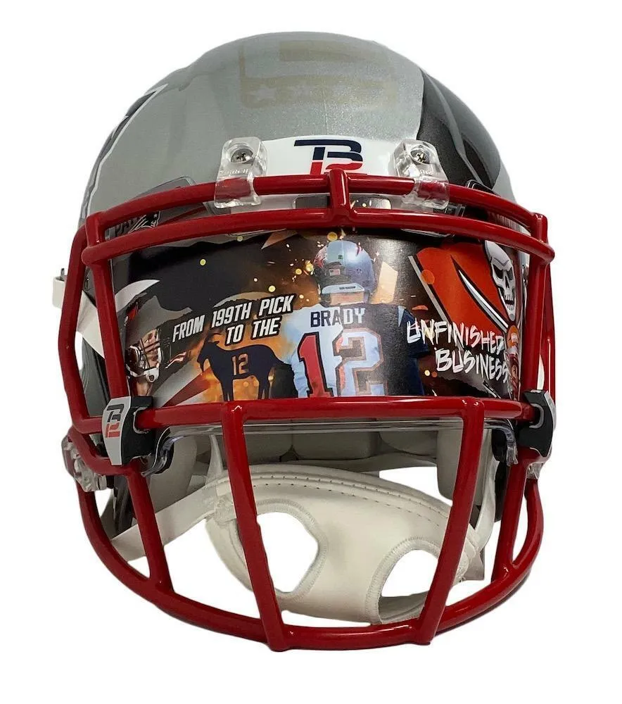 TOM BRADY Autographed Patriots / Bucs Mashup Authentic Helmet FANATICS LE 12/12