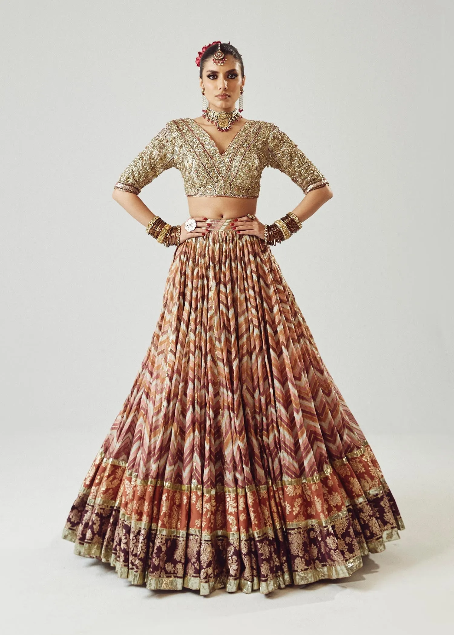 Traditional Bridal Lehenga Choli Dupatta Wedding Dress