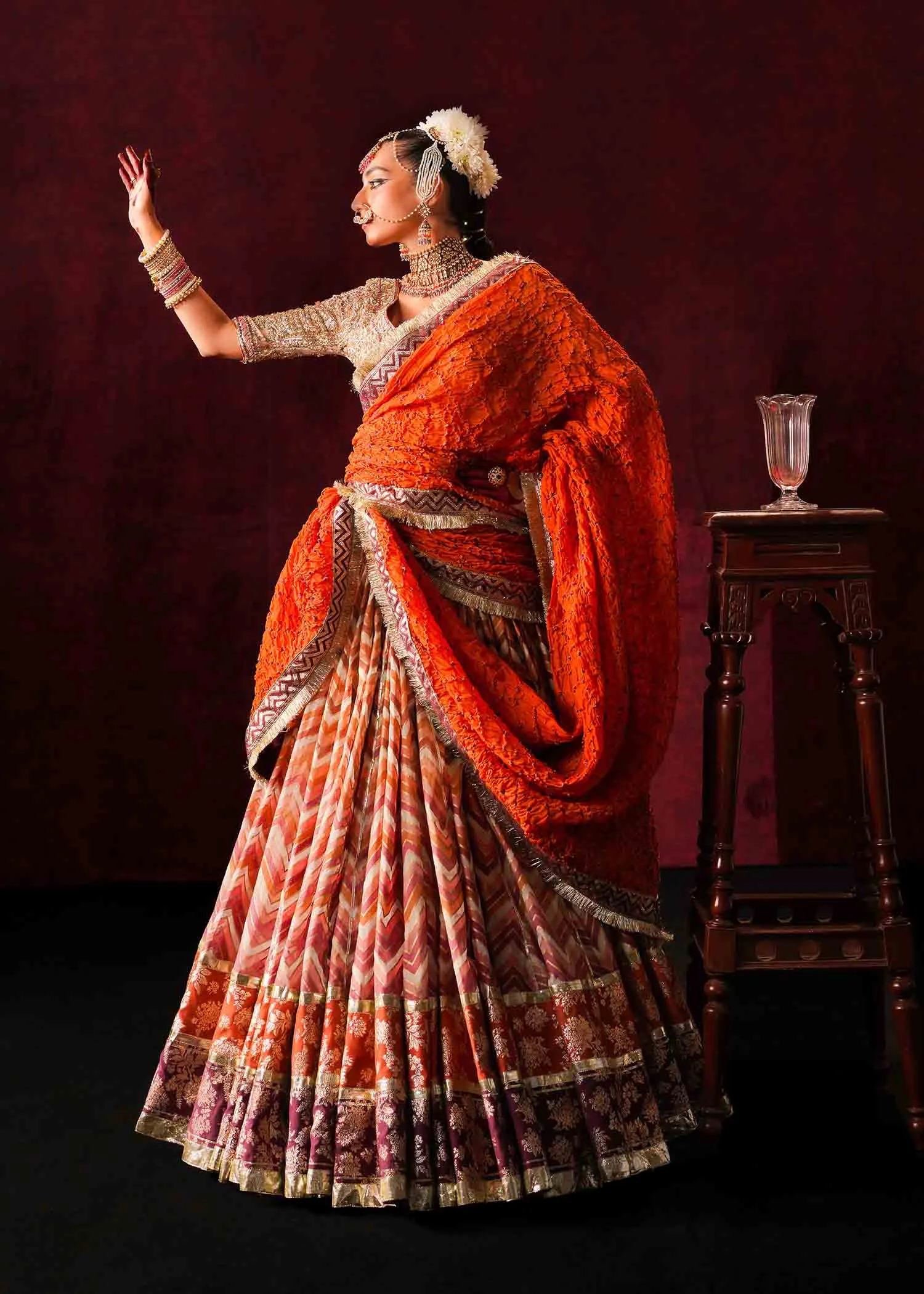 Traditional Bridal Lehenga Choli Dupatta Wedding Dress