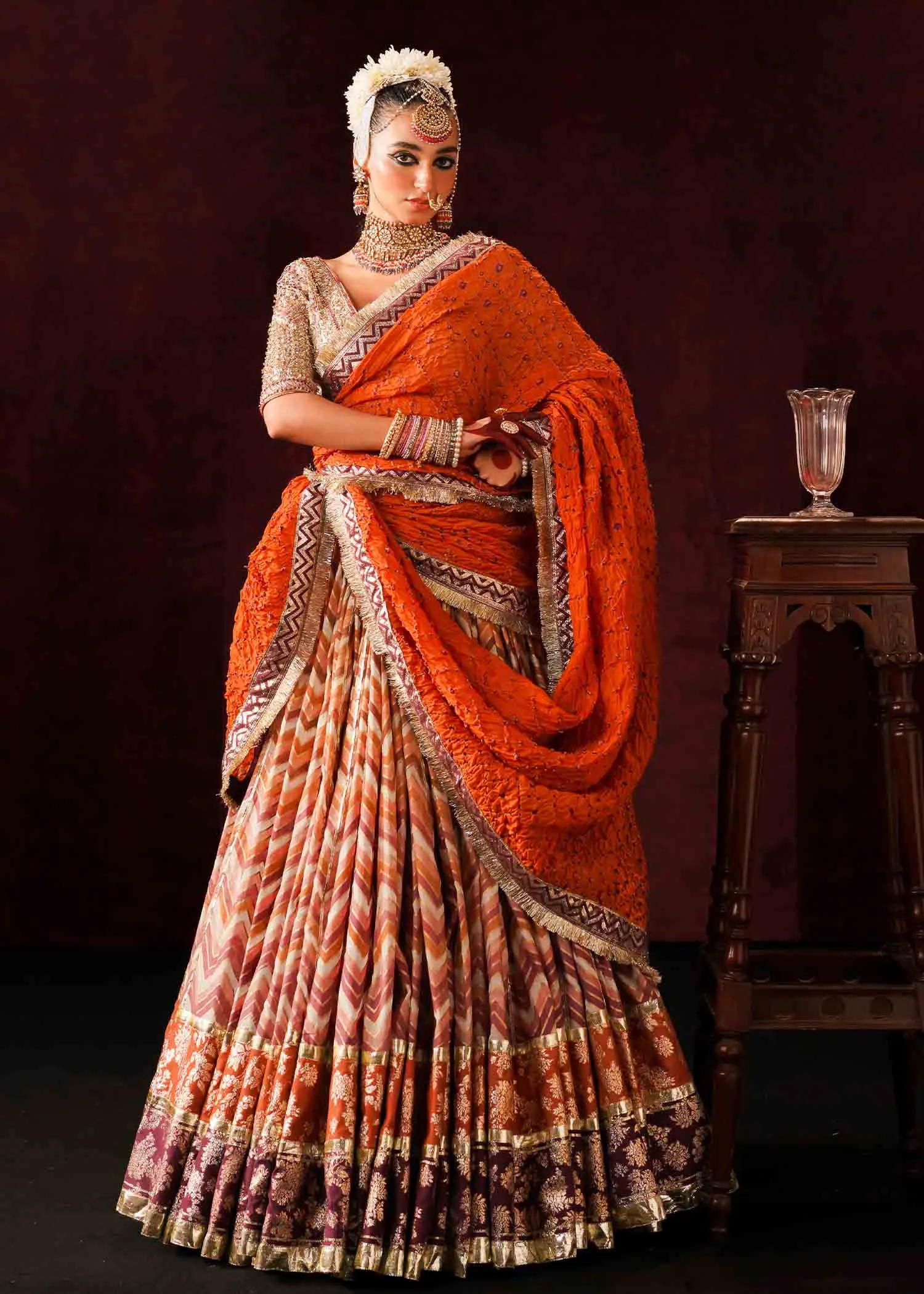 Traditional Bridal Lehenga Choli Dupatta Wedding Dress