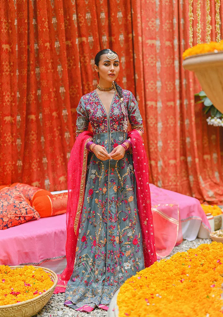 Traditional Pishwas Frock and Sharara Mehndi Dress