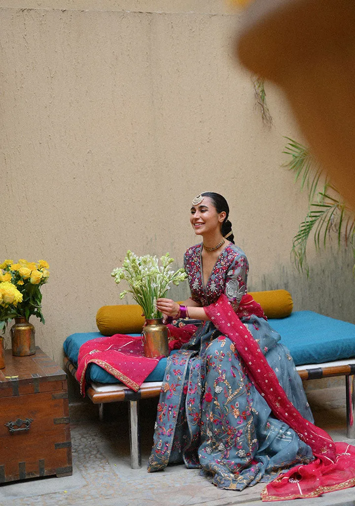 Traditional Pishwas Frock and Sharara Mehndi Dress