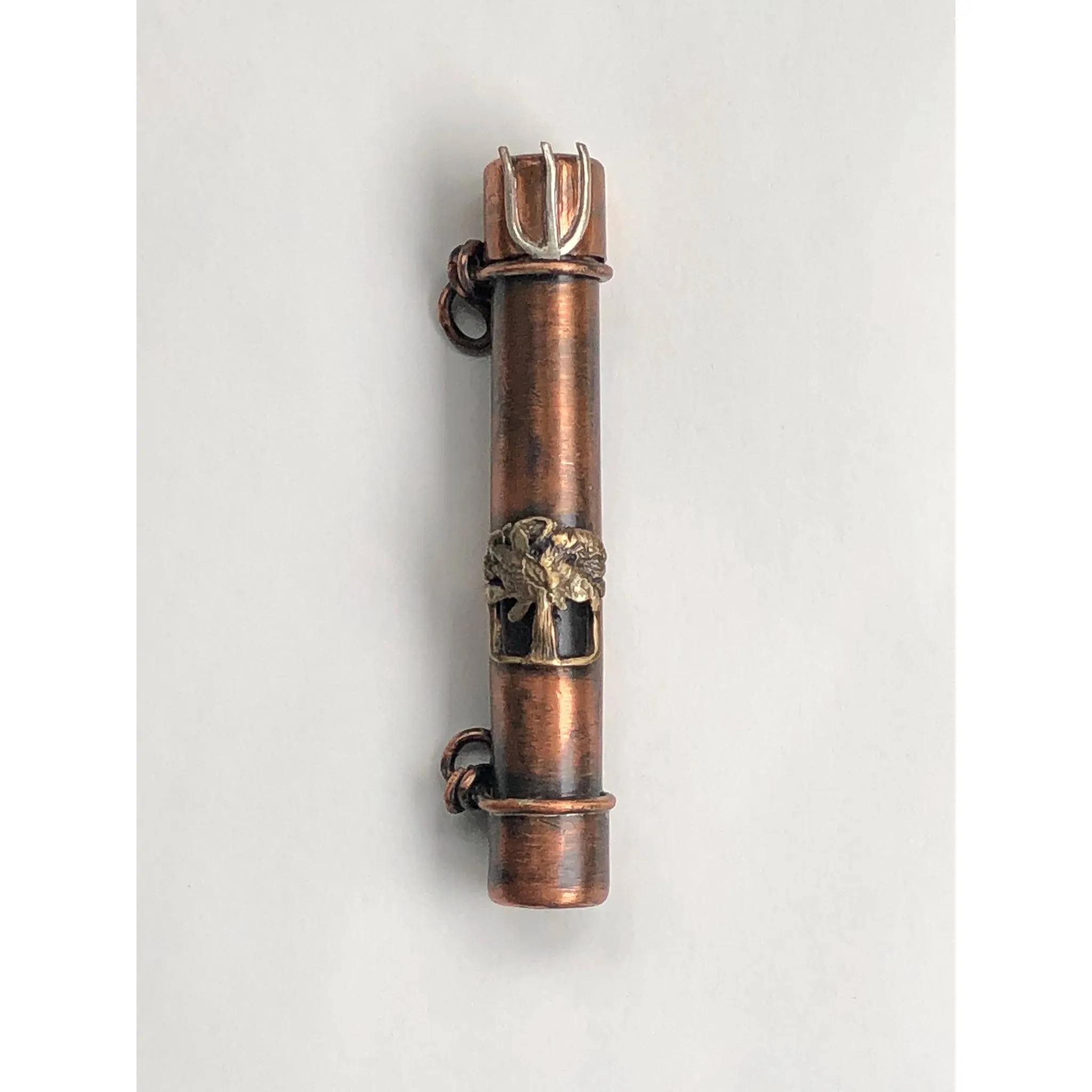 Tree of Life Mezuzah in Copper and Bronze by Sherri Cohen Design