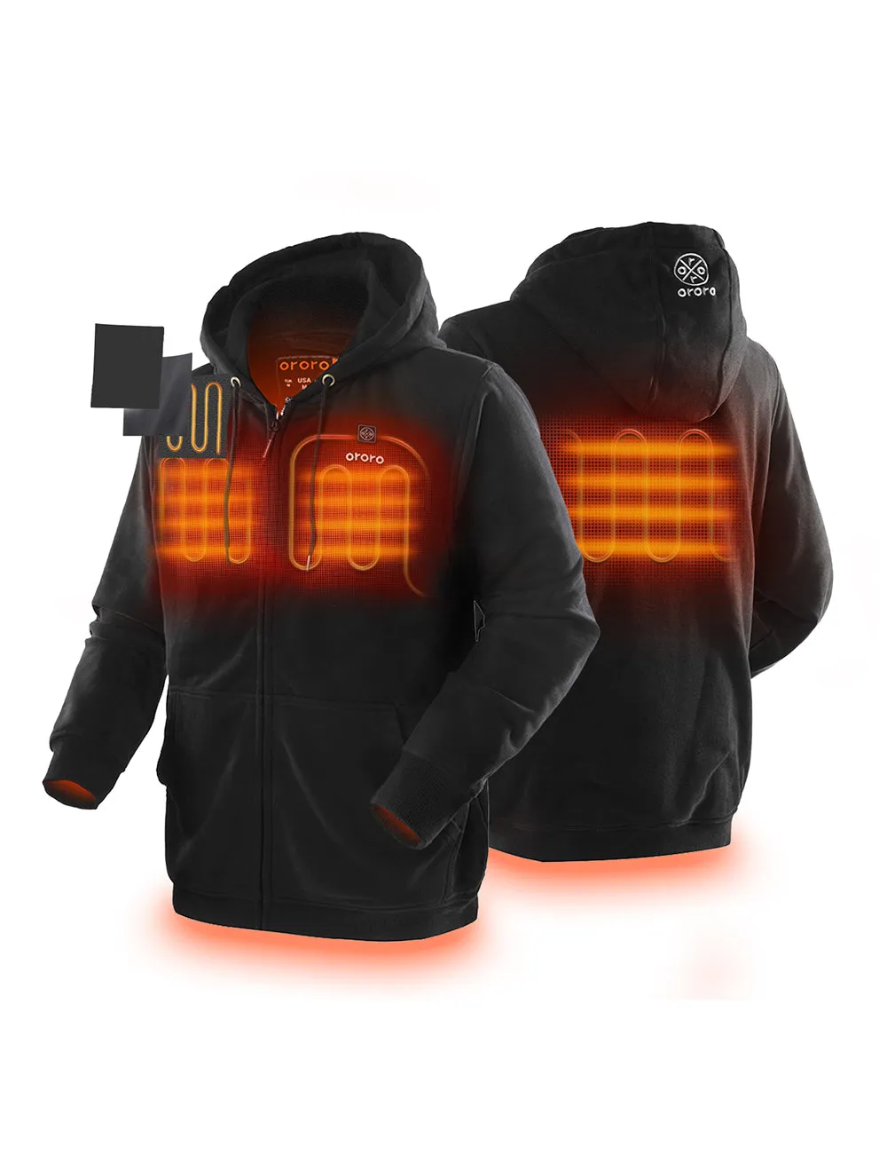 Unisex Heated Fleece Hoodie - Black
