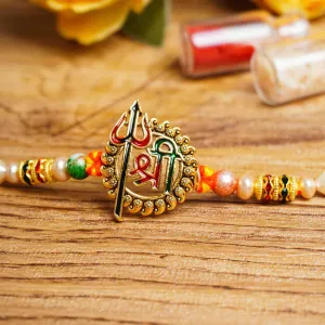 Urmika Antique Shri Rakhi with Roli Chawal