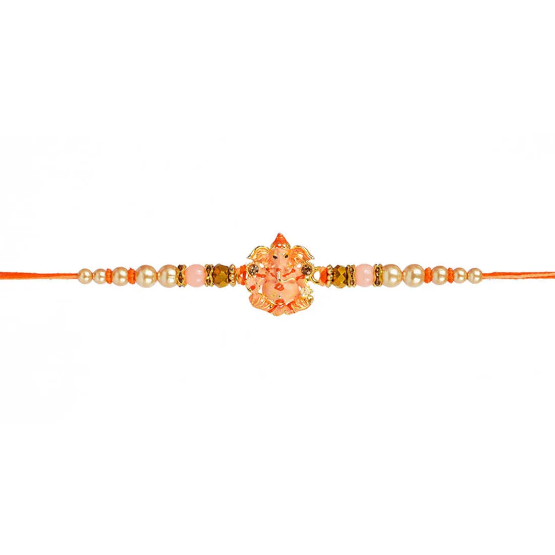 Urmika Shri Ganesh Beaded Rakhi with Roli Chawal
