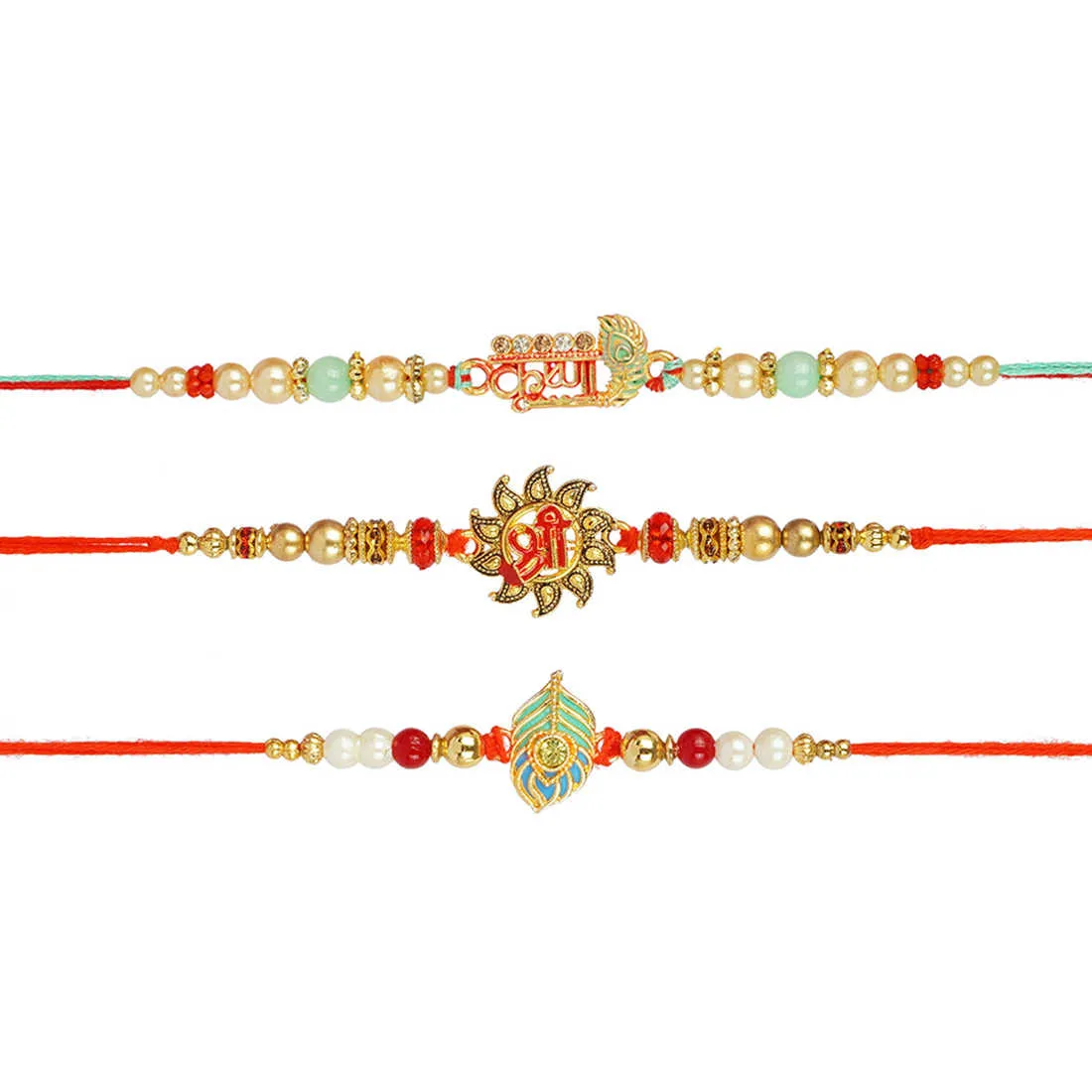 Urmika Shri Krishna Rakhi Set of 3 with Roli Chawal