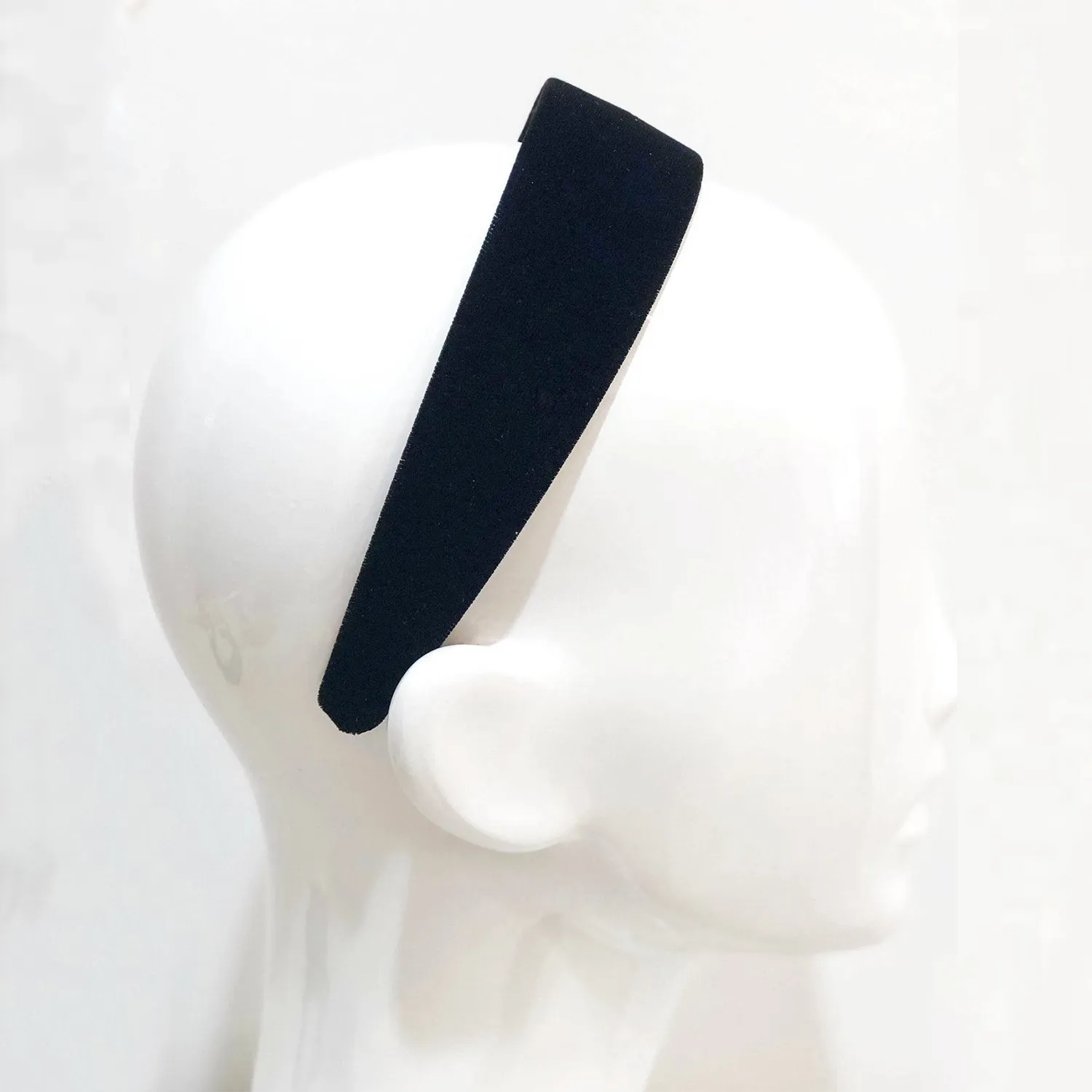 Velvet 4 cm Flat Olive Headband