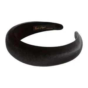 Velvet 4 cm Padded Black Headband