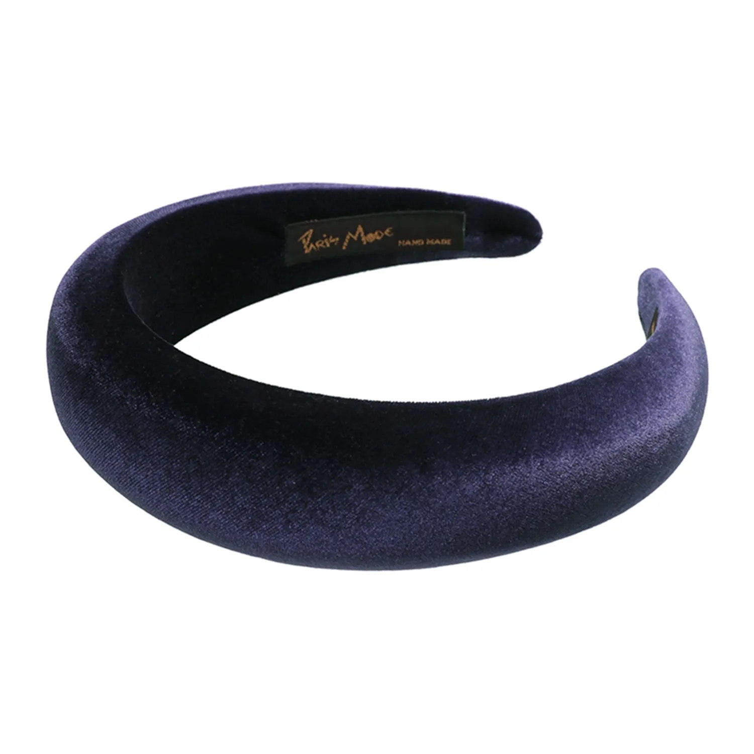 Velvet 4 cm Padded Navy Headband
