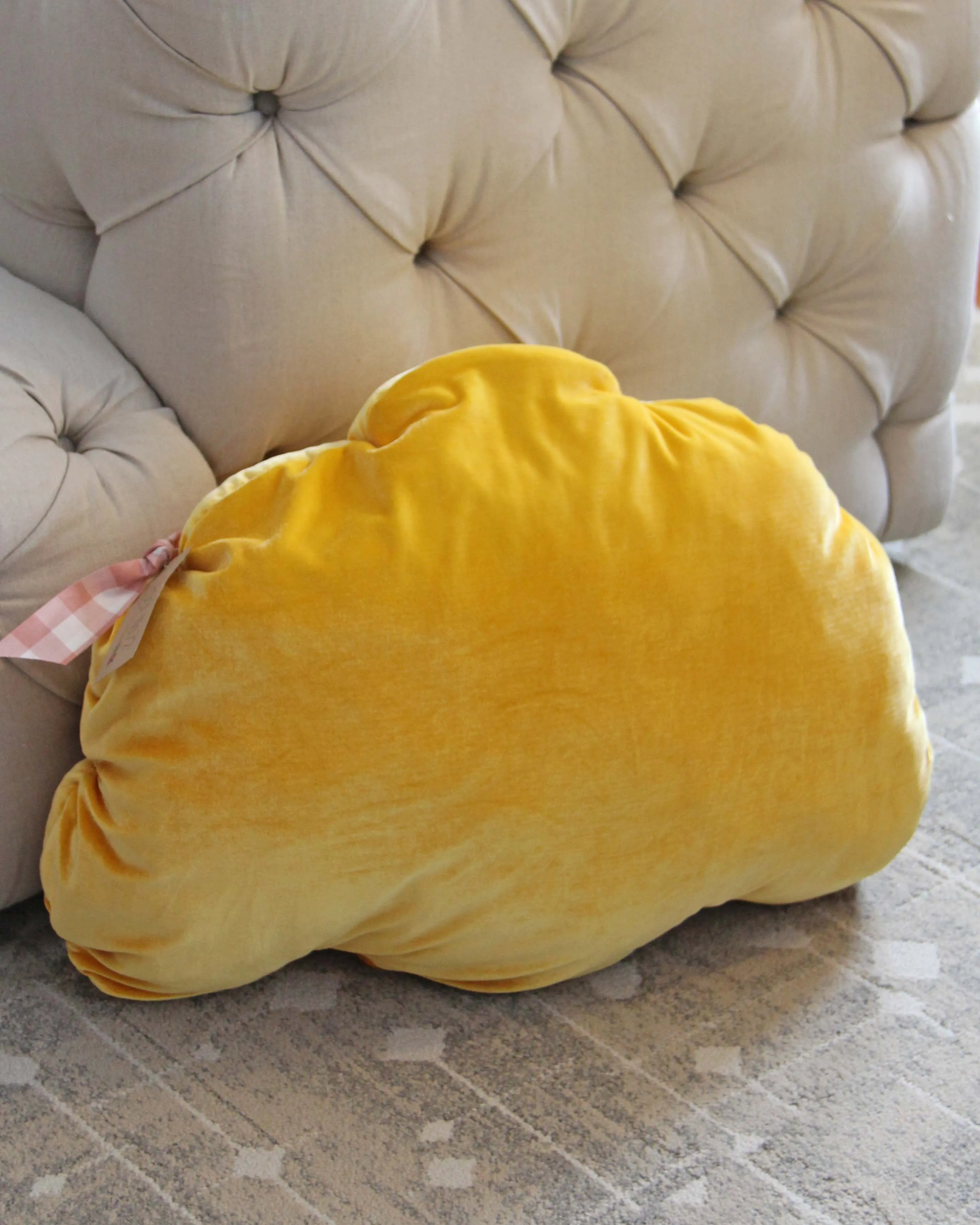 Velvet Shell Pillow Mustard Large