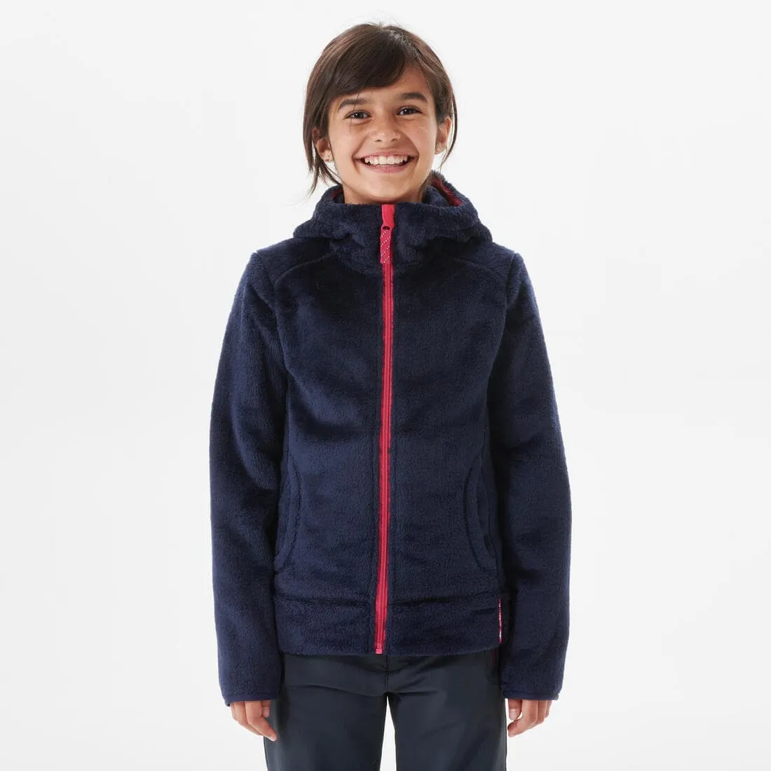 Veste polaire chaude de randonnée - MH500 bleue marine - enfant 7-15 ans