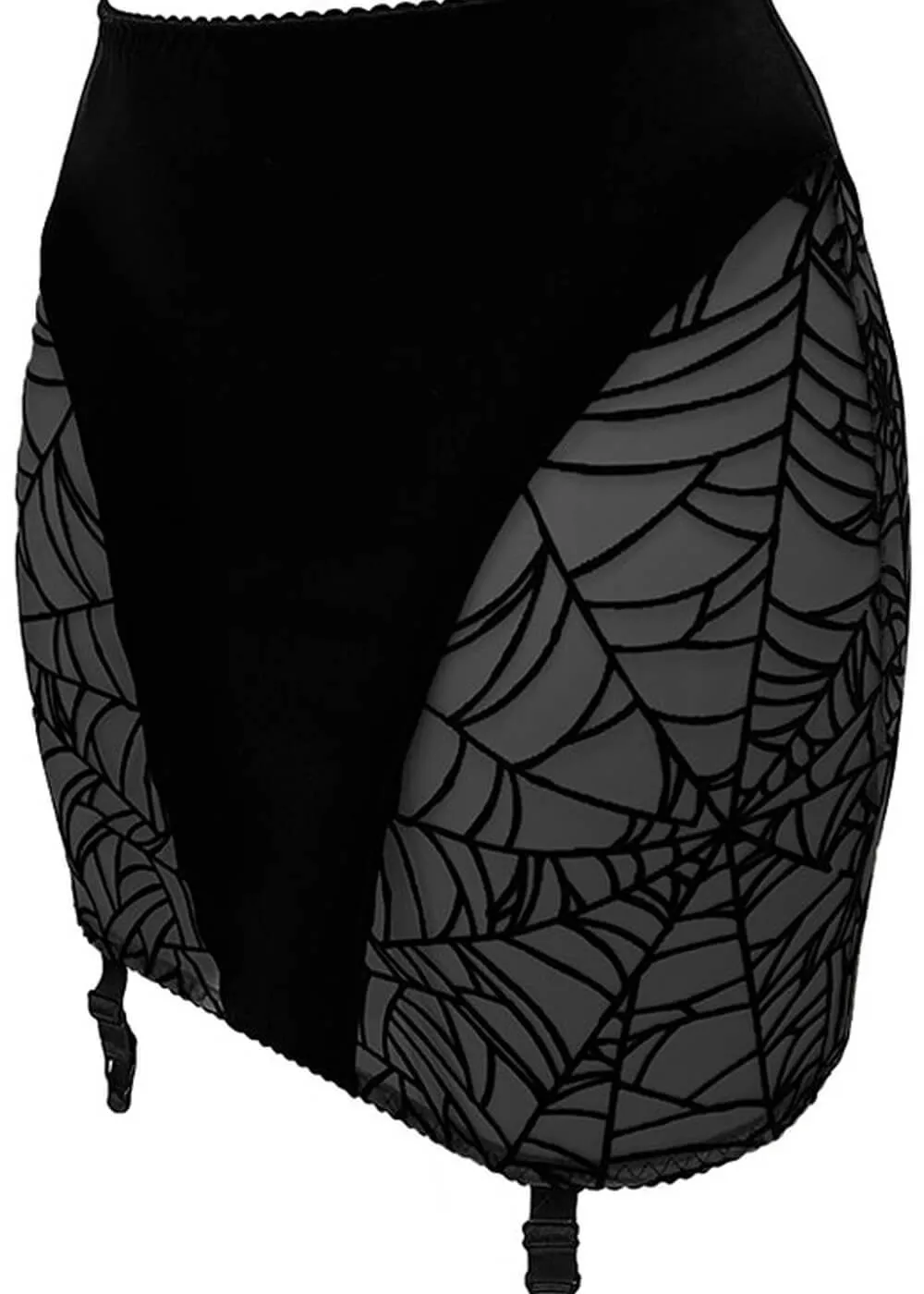 Videnoir Spiderweb Garter Skirt Black