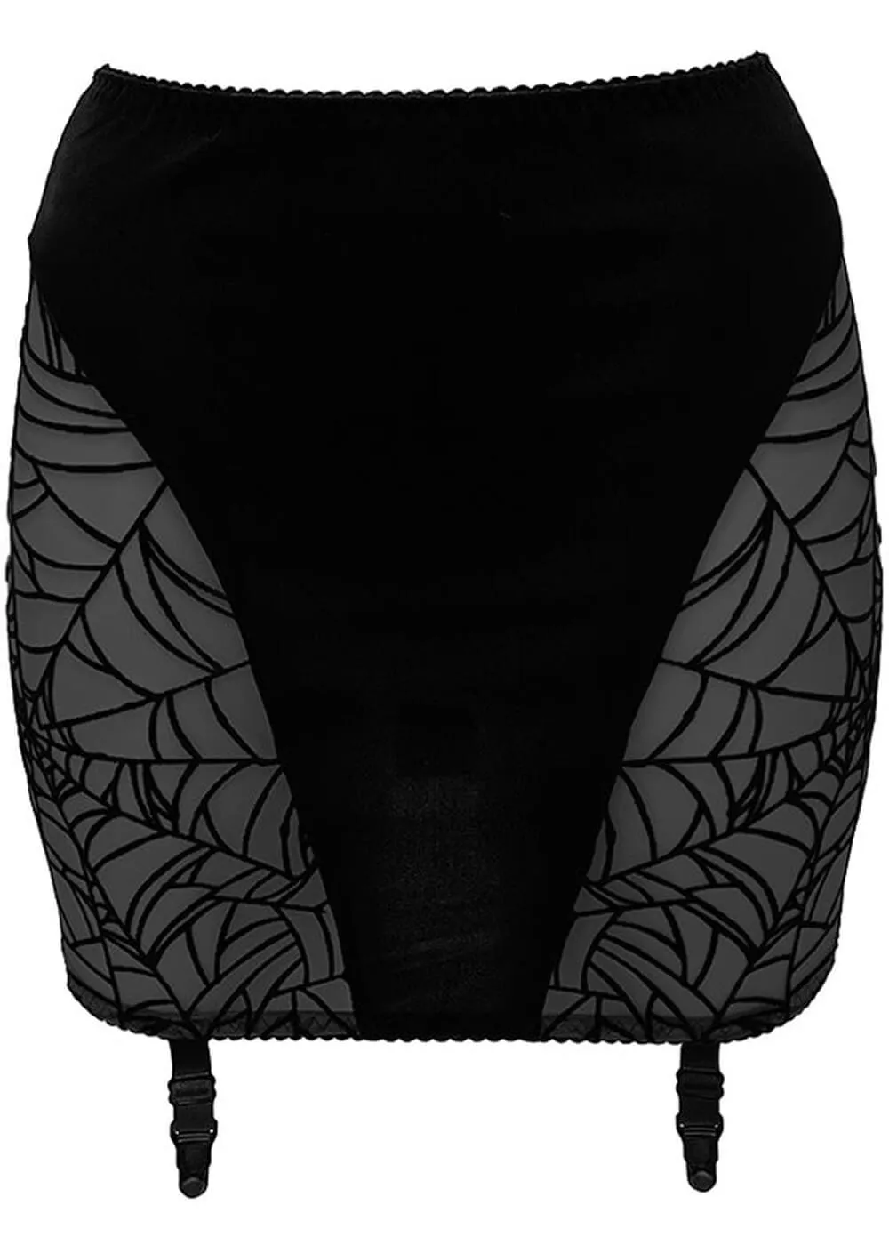 Videnoir Spiderweb Garter Skirt Black