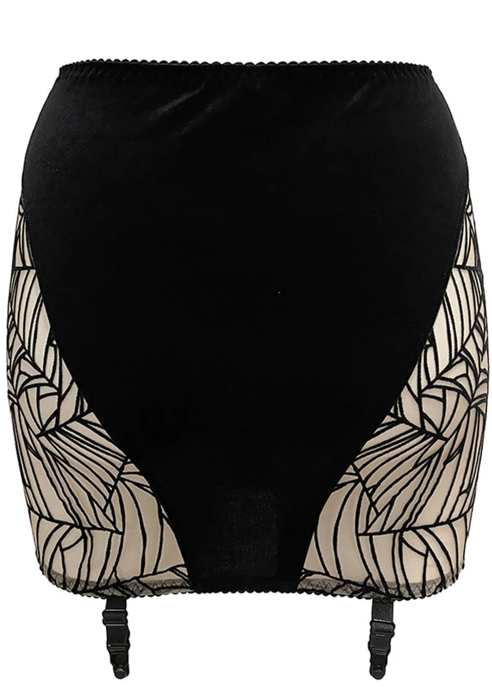 Videnoir Spiderweb Jarretel Skirt Nude Black
