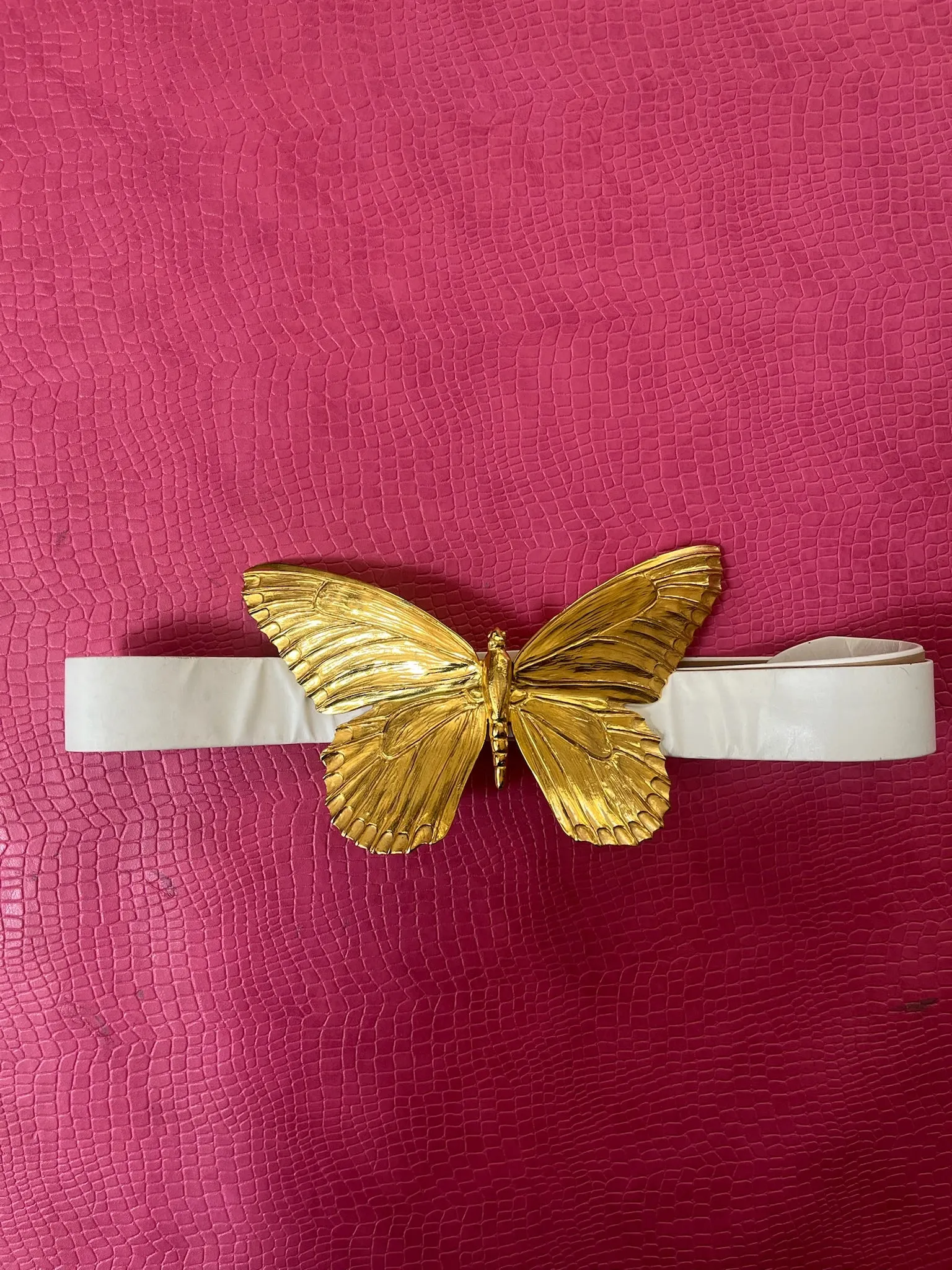 Vintage 1983 Christopher Ross 24K Gold Butterfly Belt - Best Fits Up to Size M, Possibly L