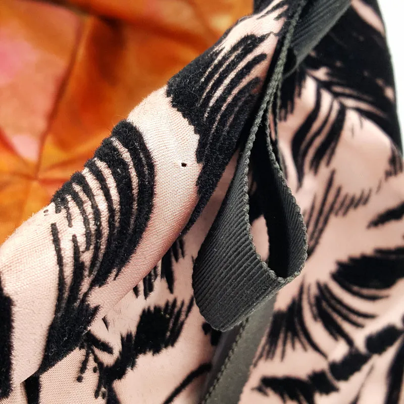 Vintage Mr John Classic Hat, Pink and Black Velvet Animal Print with Bow