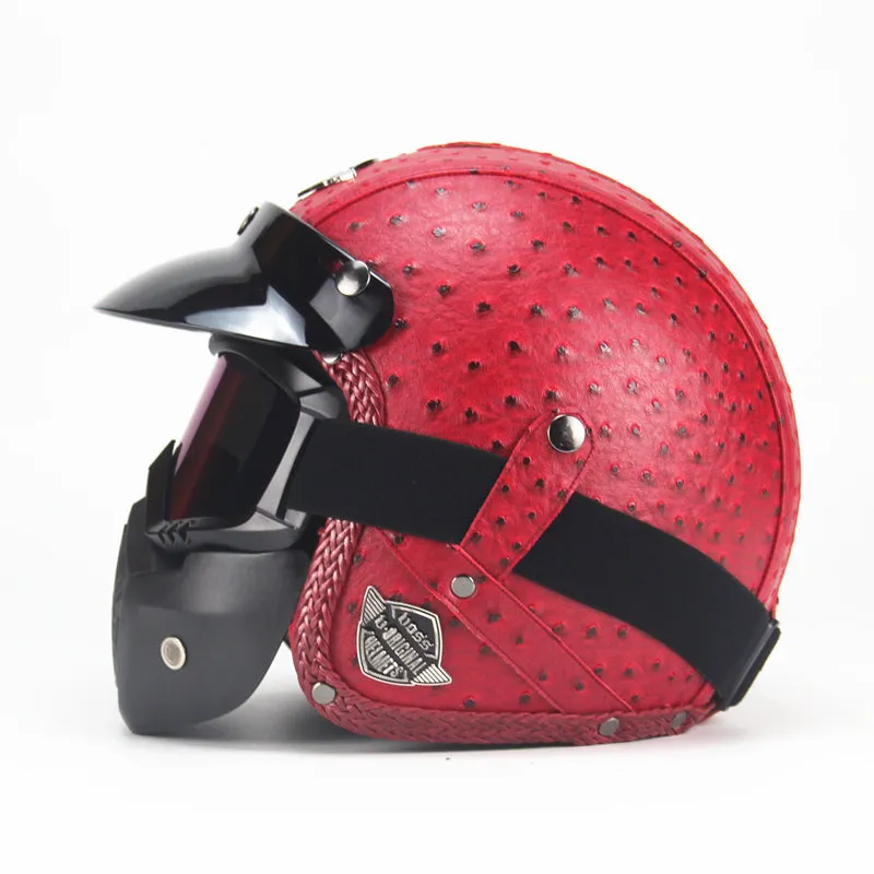 Vintage PU Leather Helmet