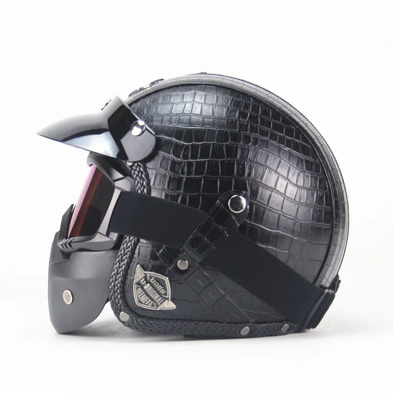 Vintage PU Leather Helmet