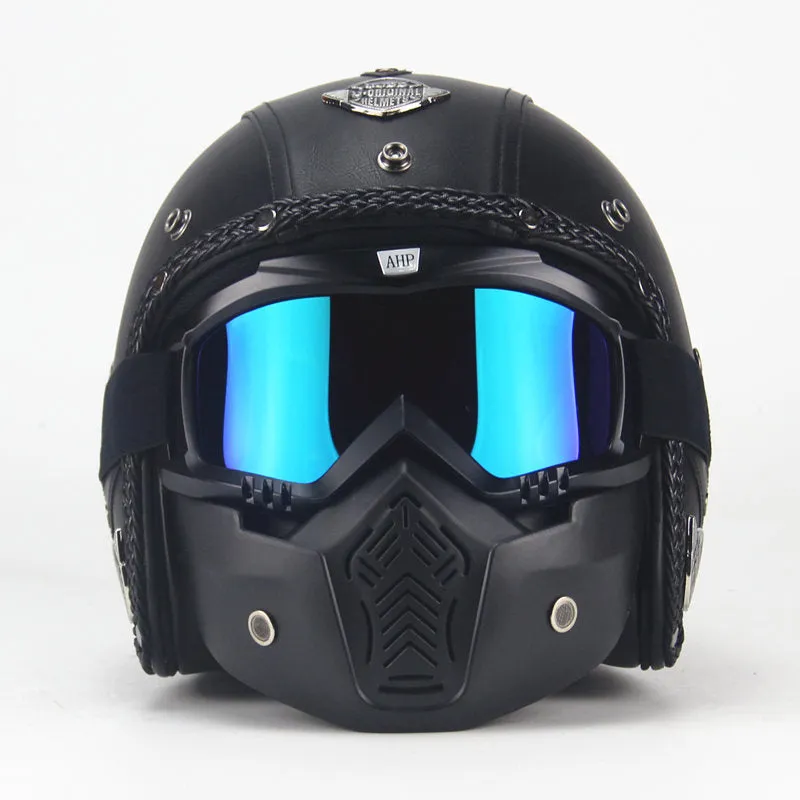 Vintage PU Leather Helmet
