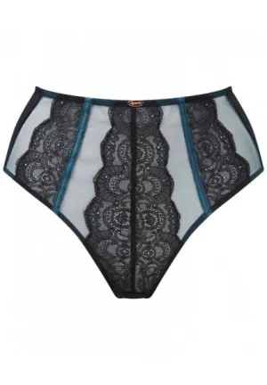 VIP Confession High Waisted Brazilian - Black/Teal -