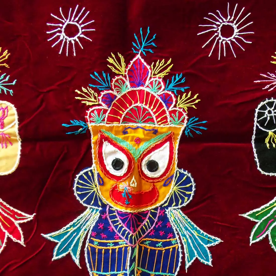 Wall Hanging Applique Jagannath, Balabhadra and Subhadra Design Chandua