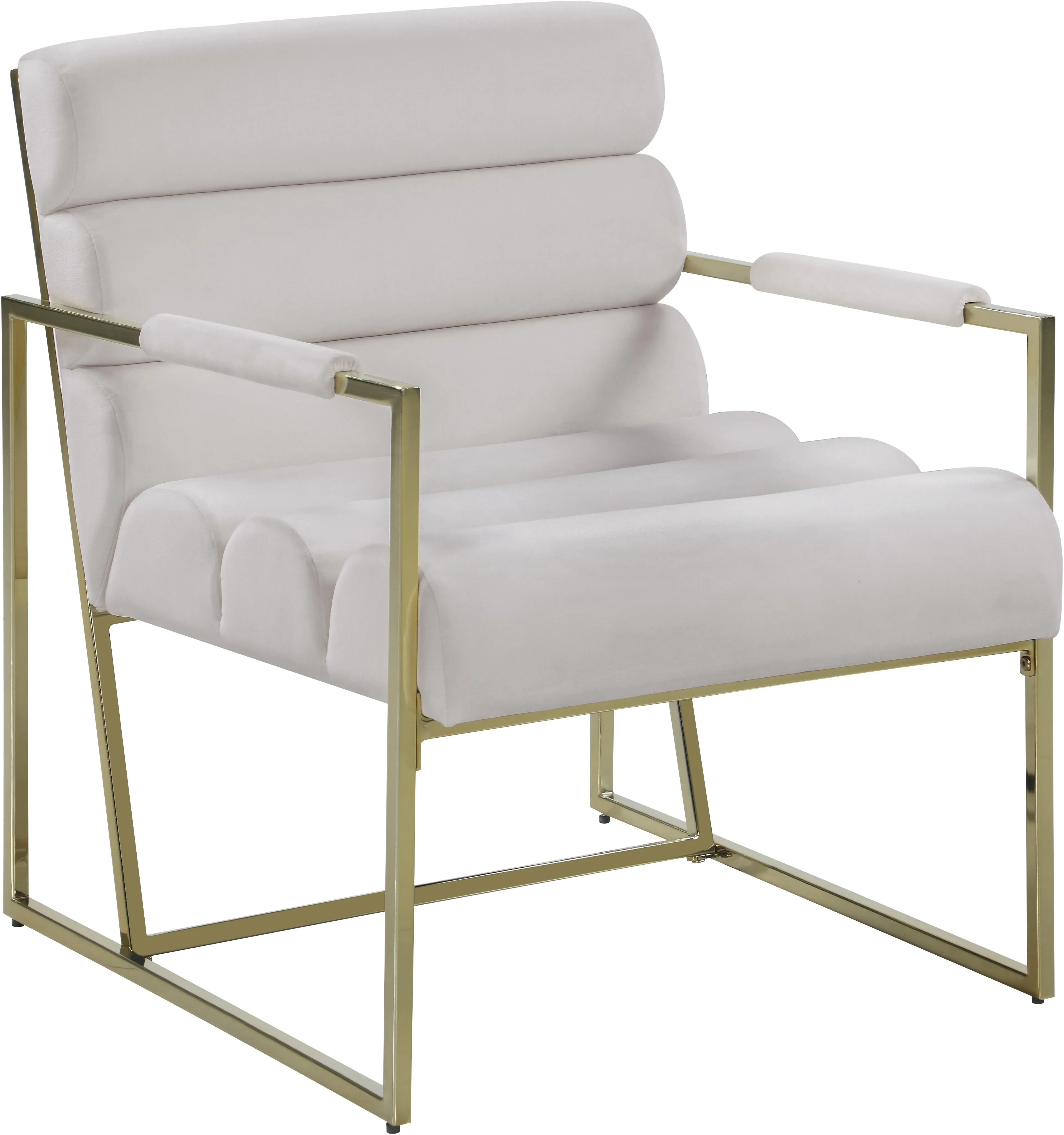 Wayne Cream Velvet Accent Chair