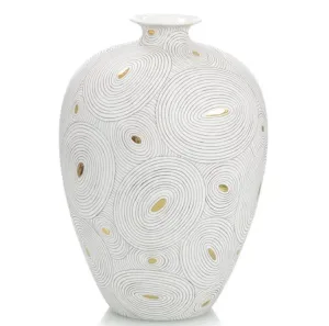 White Porcelain Vase with Gold II - John-Richard