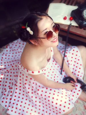 wild heart polka dot retro top/skirt