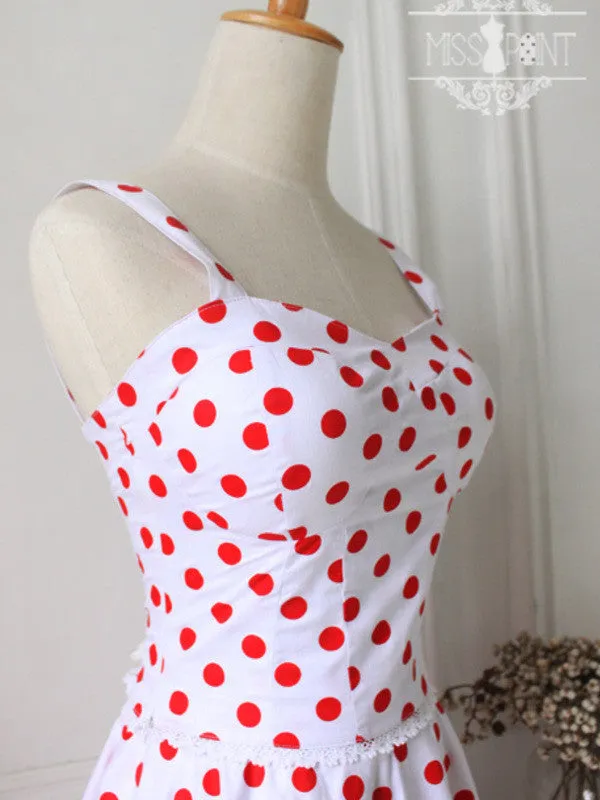 wild heart polka dot retro top/skirt