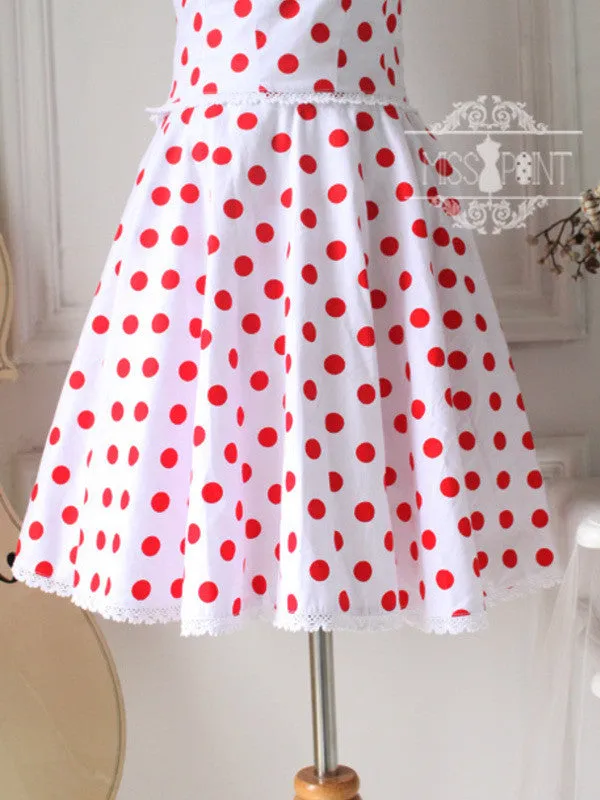 wild heart polka dot retro top/skirt