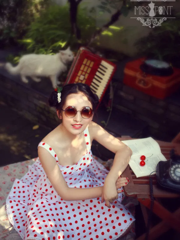wild heart polka dot retro top/skirt